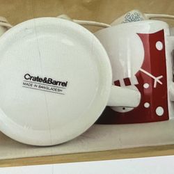 Crate & Barrel Snowman Mugs 