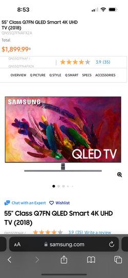 Samsung 55” QLED 4K Smart TV And Fixed Wall Mount