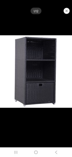 Wicker Storage Cabinet 