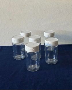 Pack of 6 Glass Spice Jars