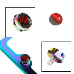 Brand New 4PCS Mazdaspeed Racing Car License Plate Carbon Screw Bolt Cap Cover Screw Bolt
