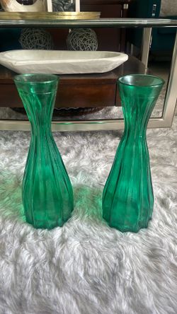 Green Vase Pair