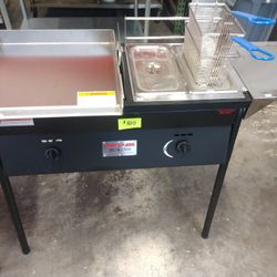Food Stand Griddle With Fryer