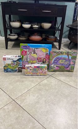Peppa Pig Dress Up Dolls, Wicked Gem Art Studio, Lego Peter Pan & Wendy 111 Pieces, Rainbow Loom Mini Combo