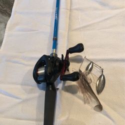 Shimano sellus Rod, 7” 6 Inch, Heavy Power Fast Action Shimano Caius 7.2:1 Baitcaster  New Condition 