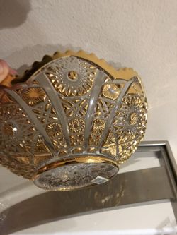 Amazing gold clear bowl original by imperial u s a