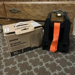 10 ft Black RV Sewer Hose Bracket – Durable, Foldable & Carry Strap