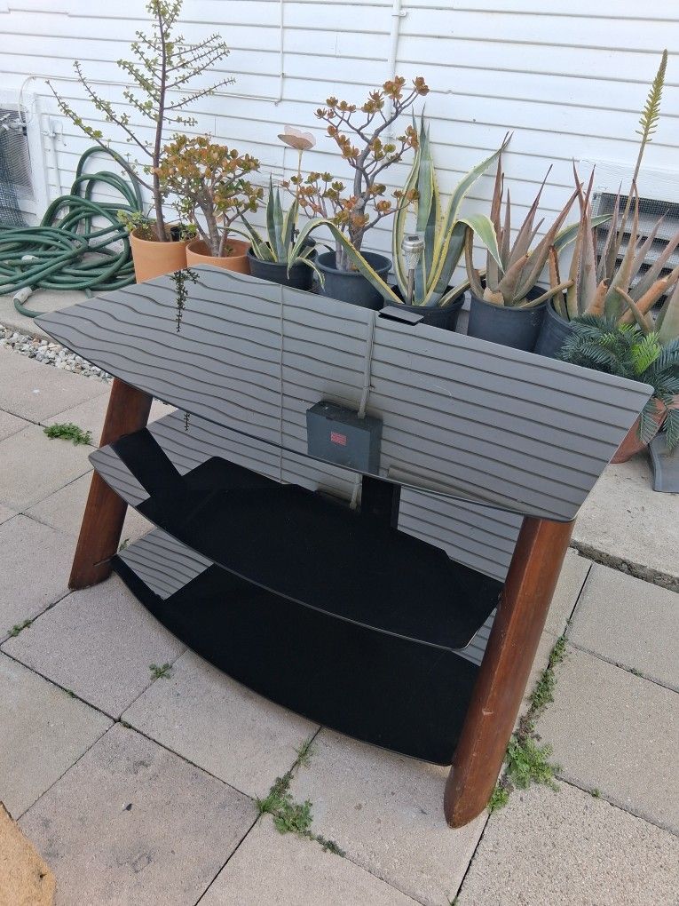 TV Stand 3 Tier Tempered Glass