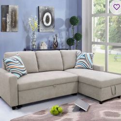 🚚 Fast Delivery! Stylish Sofa Bed with Built-In Storage 