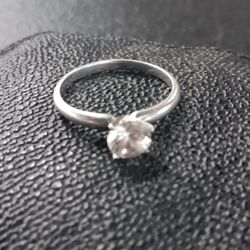 Sterling And 10k Gold White Saphire Ring