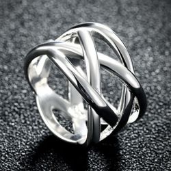 Sterling Silver Wide Band Ring-9