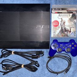 SONY PLAYSTATION 3 PS3 SUPER SLIM CONSOLE WITH VIDEO GAME & CONTROLLER