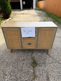 Rattan Cabinet Sideboard, Buffet Cabinet with Storage