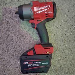 Milwaukee M18 Fuel Brushless Cordless 1/2' High Torque Impact Wrench 4 Speed With Friction Ring with Red lithium HD12.0 Forge 18v New Firm Price 