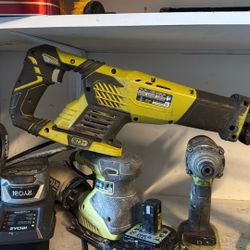 Ryobi Tools , Changer & 2 Batteries 