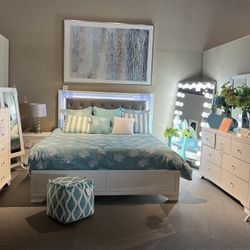 King Bed, Dresser, Mirror And Nightstand 