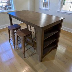 Tall Table With Shelves 