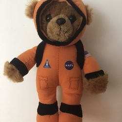 NASA Astronaught Bear Plush With Clip And Backpack Containing Blanket *new