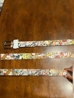 Ed Hardy Tattoo Art Pyramid Stud Belt