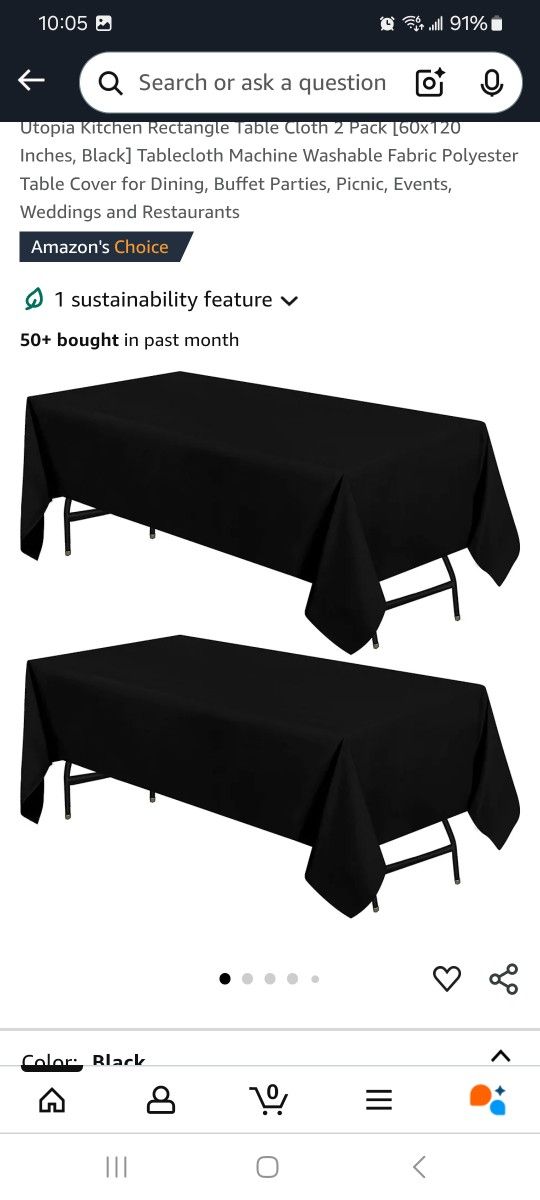 Linens Black Used Once