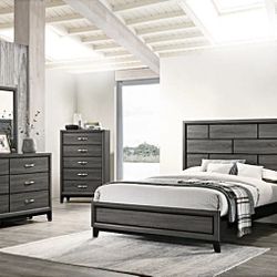 5pc Gray Rustic Bed room set