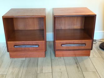 Vintage Mid Century Fresco Nightstands by G Plan, Set of 2, designed by Victor Wilkins