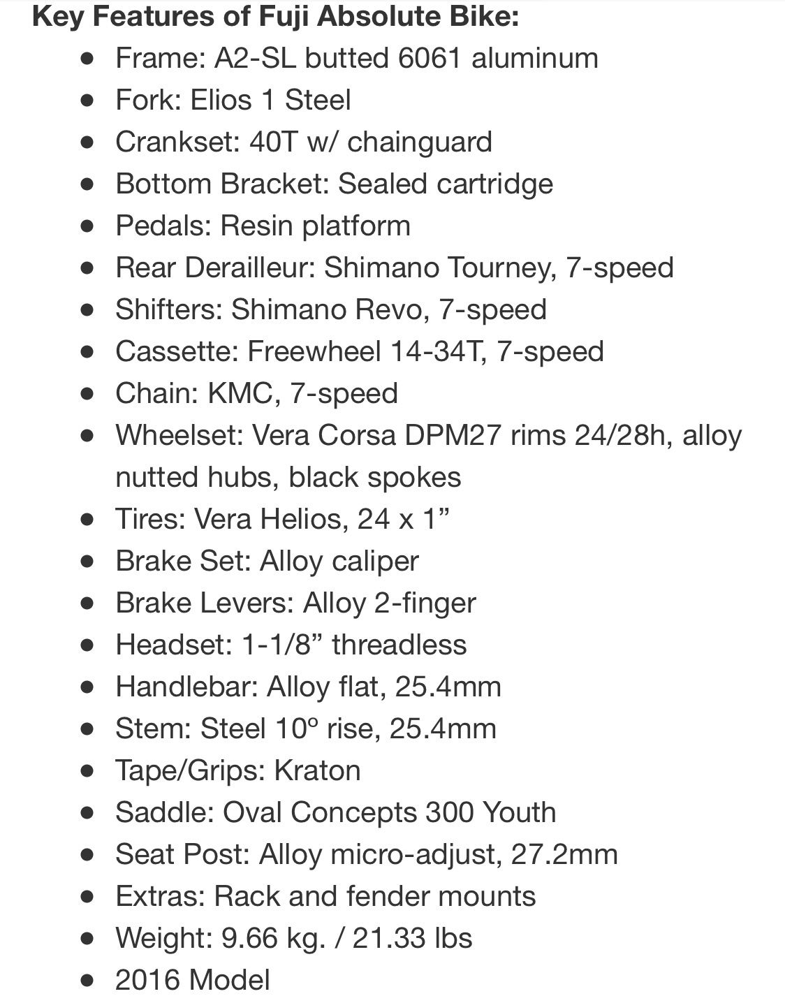 fuji youth road bike