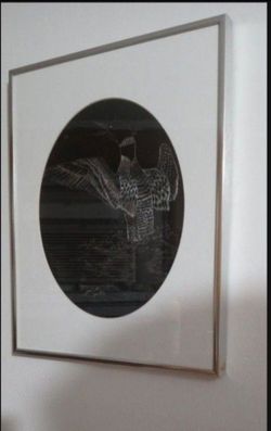 ANNETTE PERONE LEIBER SCRATCH BOARD ARTWORK  - BIRD 14"×11"