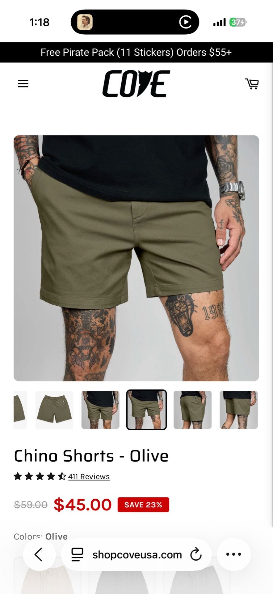 Cove Men’s Chino shorts