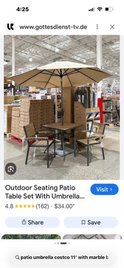Umbrella & Stand- Ginormous-Beige-Adjustable-Tilting