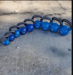 Yes4all pvc blue Kettle bells 9 pieces in total