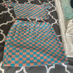 A cute little summer outfit got it at Kohl’s only wore it. One time fits a small toy, a medium