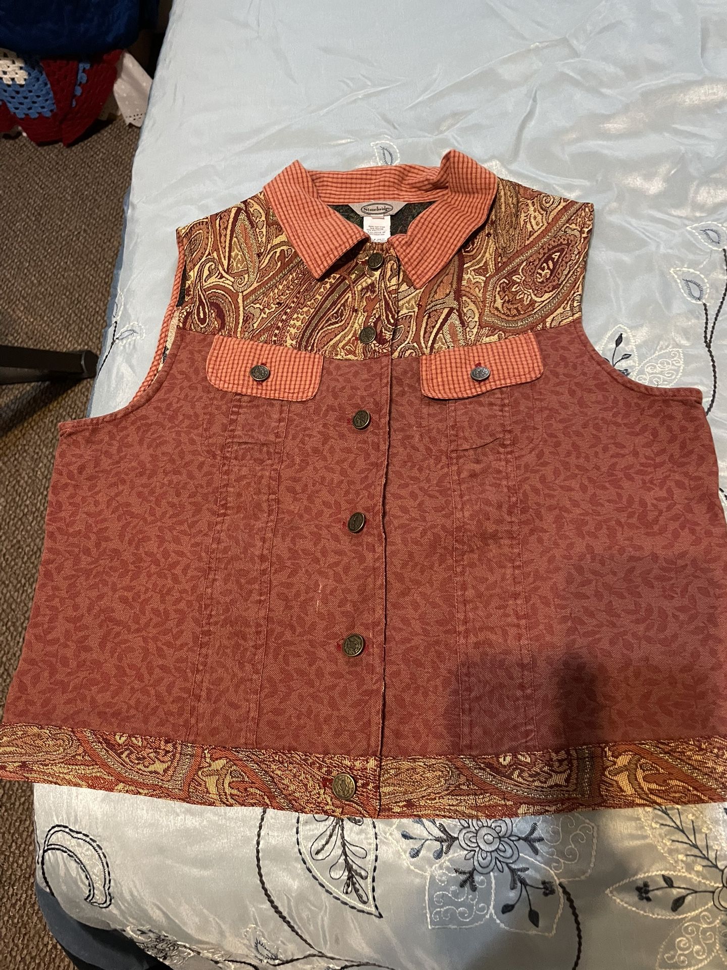 Ladies L Large Stonebridge Western Patchwork Vest Vintage?