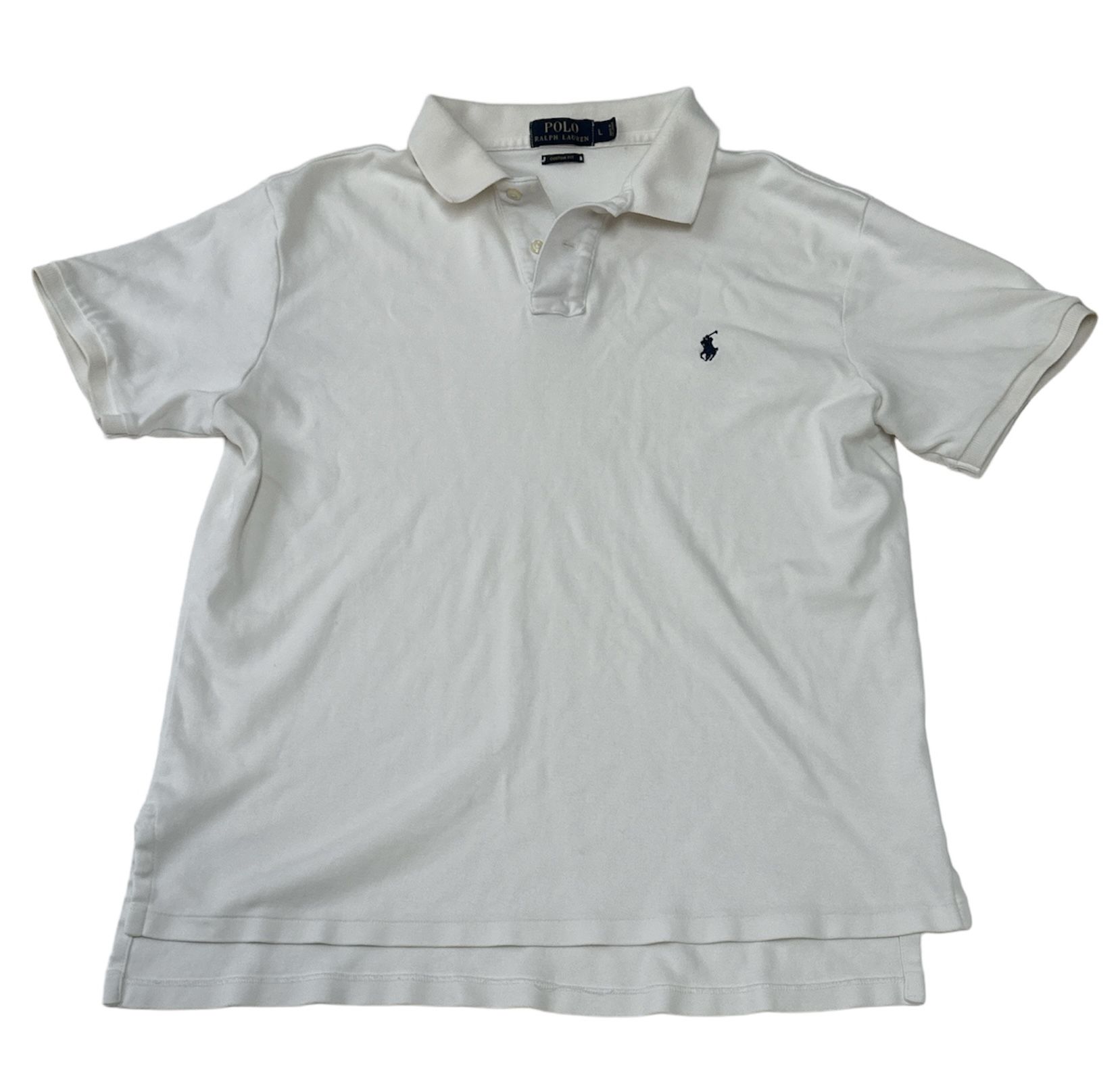 Polo Ralph Lauren Men’s White Short Sleeve Blue Pony Polo Shirt Size L