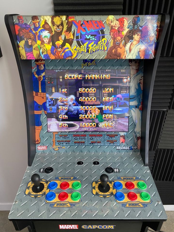X-Men versus Street Fighter 1-Up Arcade Cabinet with Riser
