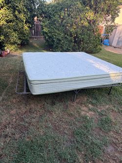 Cal king mattress and steel foundation