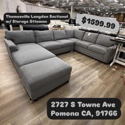Thomasville Langdon Sectional W/ Storage Ottoman 