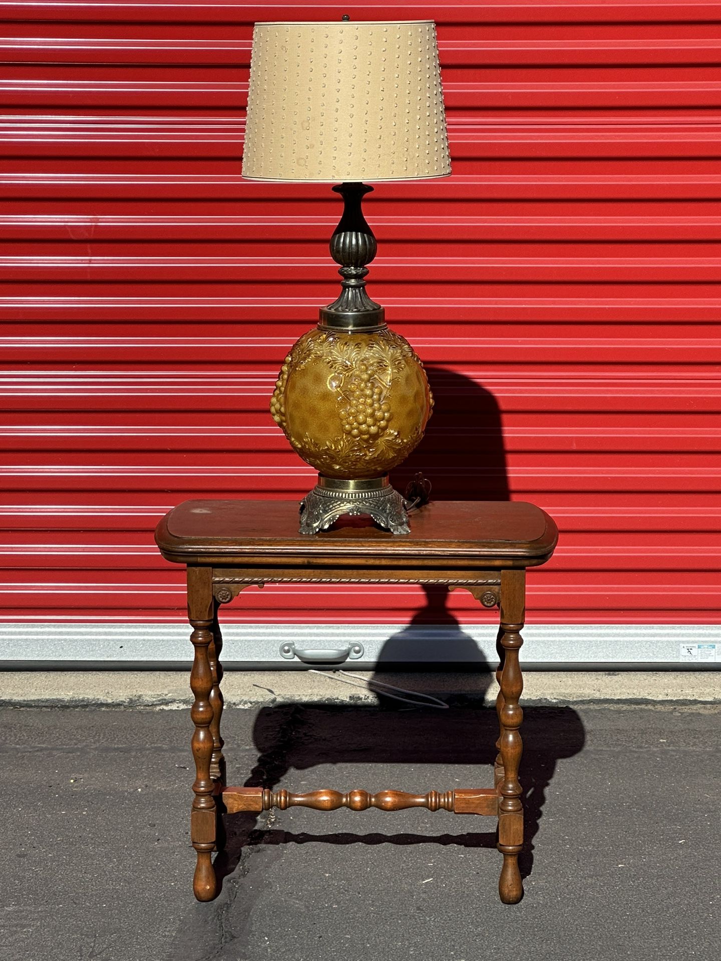 Side Table And Lamp
