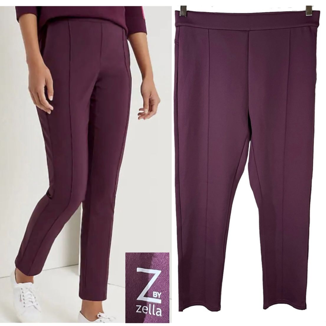 Z by Zella pull-on high waist activewear purple pants women’s Size Large