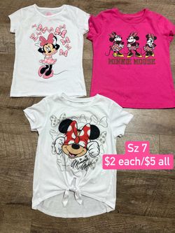 Girls Minnie Mouse Shirts Sz 7