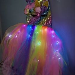 Halloween UNICORON light Up Tutu Dress 