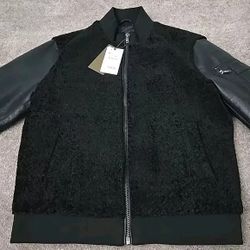 New Zara 4341/342/800 Faux Leather jacket Black Size XL Polyester 