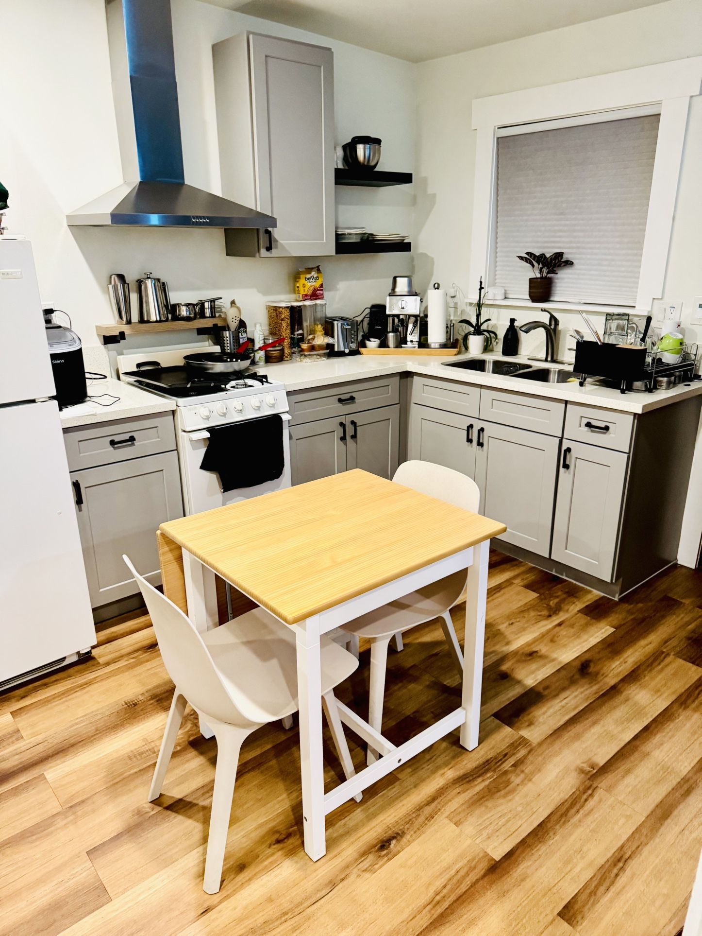 IKEA SET PINNTORP Table and ODGER Chairs (2)