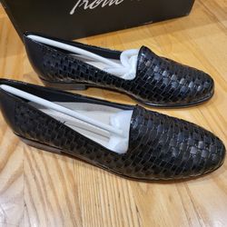 Trotters Womens Liz Woven Leather Closed Toe Ballet Flats Size 7 S (Slim)