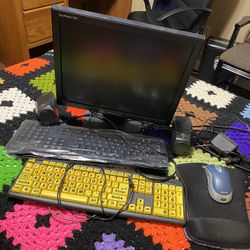 Computer Monitor, Mouse, 2 Keyboards, Speakers