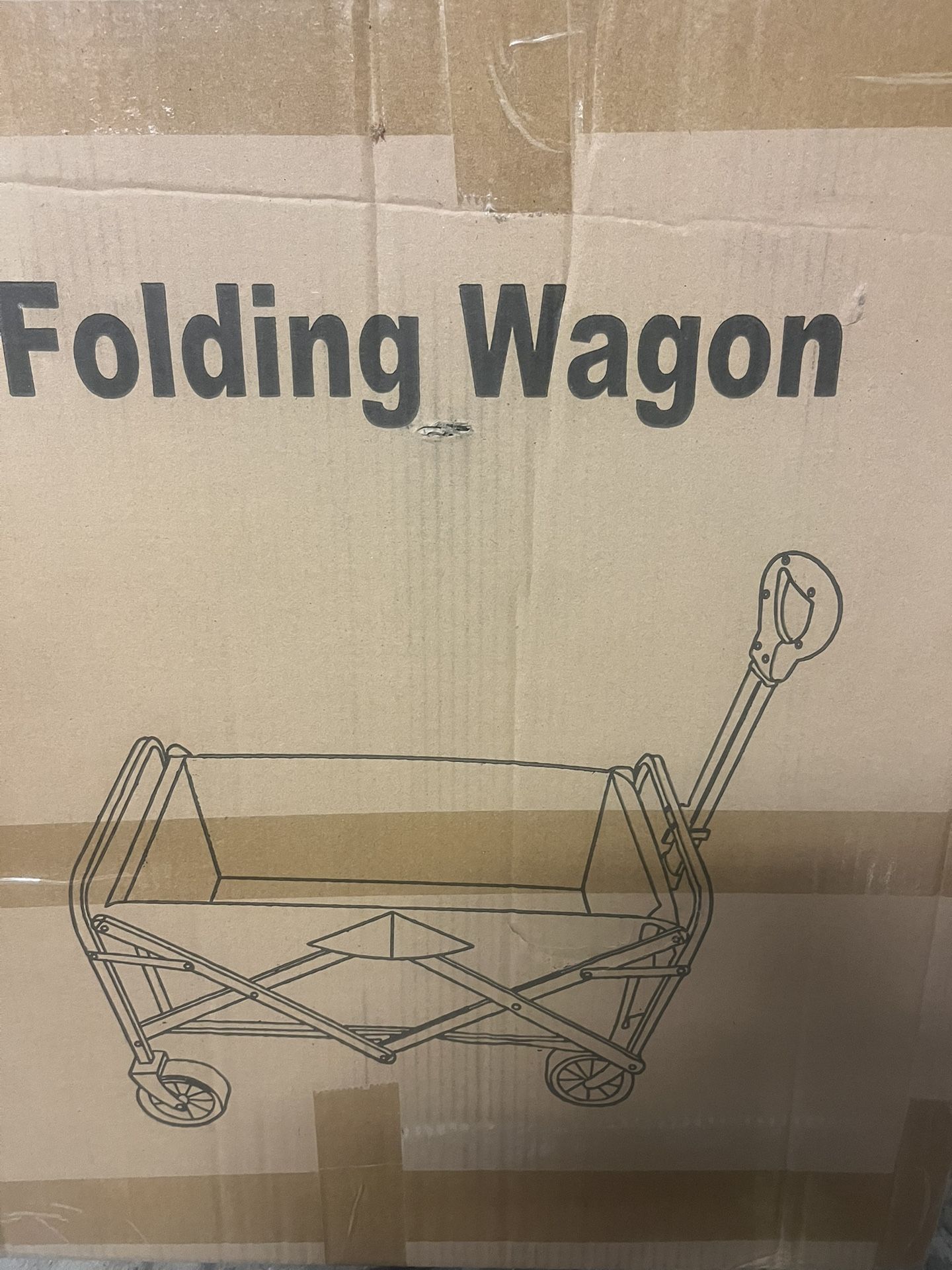 Collapsible Folding Wagon Cart, Large Capacity Camping Wagon, All Terrain Foldable Wagon, Heavy Duty Utility Wagon Cart For Grocery Outdoor Beach Gard
