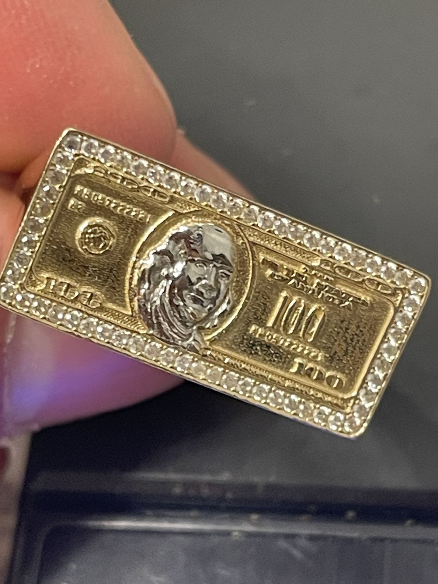 14k 100$ bill ring
