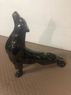 Haeger Metallic Art  Deco Howling Dog   $40.00