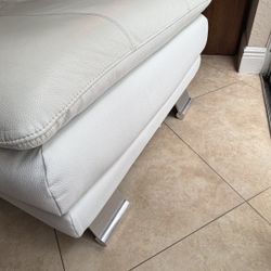 White Leather Ottoman