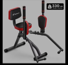 MERACH Hip Abductor Machine, Glute & Leg Workout Equipment Trainer for Home Gym, 330lbs Weight Capacity, Black & Blue